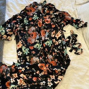 PINK BLUSH MATERNITY FLORAL LONG ROBE